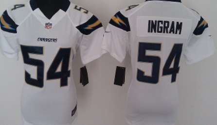 Nike San Diego Chargers 54 Melvin Ingram White Game Team Women's Jersey